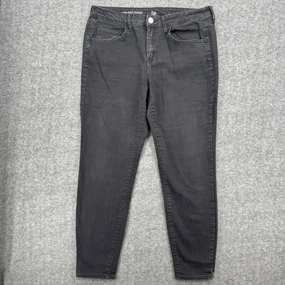 SO Womens High Rise Skinny Jeans Black Wash Stretch Denim Size 15 Casual  y2k